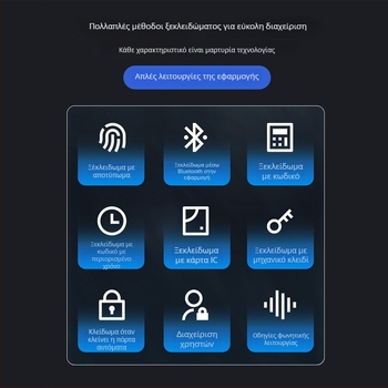 Έξυπνο λουκέτο για πόρτα από ανοξείδωτο ατσάλι με αναγνώριση δακτυλικού αποτυπώματος και κωδικό, αδιάβροχο εξωτερικό (Μοντέλο: G105; Εισαγωγή: Όχι; Επεξεργασία: Όχι)