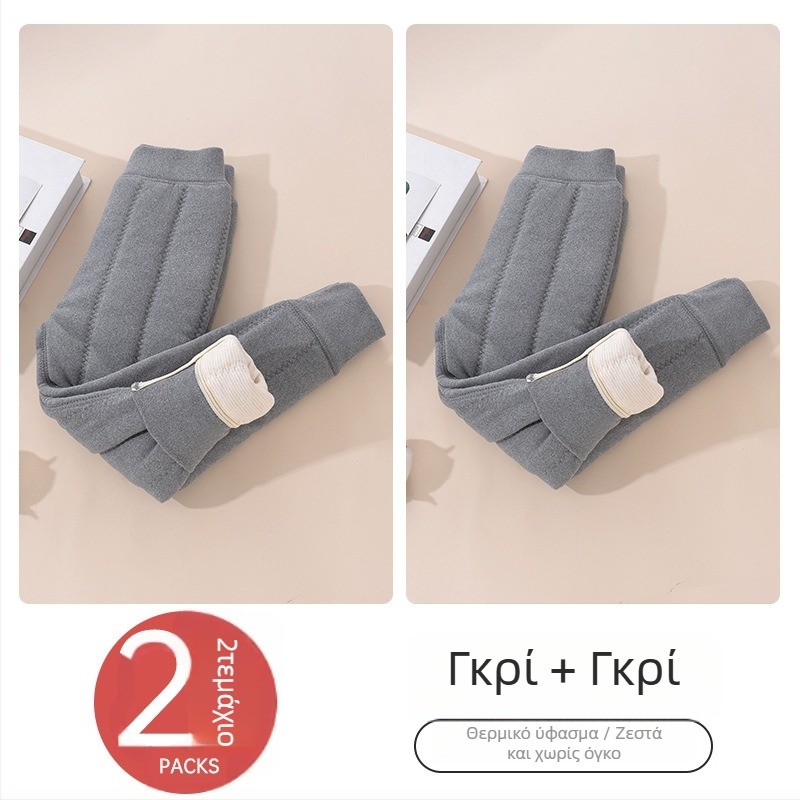 Παιδικά παντελόνια εσωτερικά με φλίς για τον χειμώνα, unisex, μεσαίας μέσης, ύφασμα Derong, 93% πολυεστέρας, ηλικίες 3–8 ετών