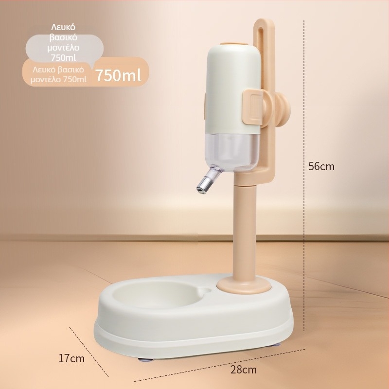 Αυτόματο ποτιστικό για κατοικίδια με διπλό μπολ από ανοξείδωτο ατσάλι, ανθεκτικό σε χτυπήματα, ρυθμιζόμενη σίτιση