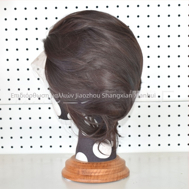 Περούκα cosplay με lace-front, κοντό μήκος, θερμοανθεκτικά νήματα, χειροποίητη πλέξη μπροστινού τμήματος