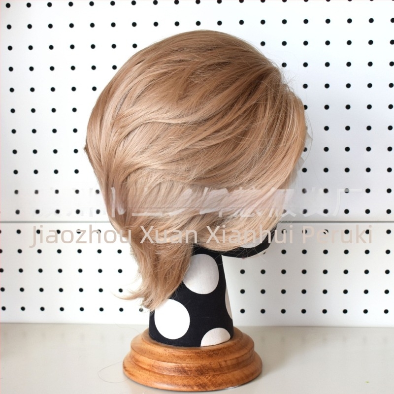 Περούκα cosplay με lace-front, κοντό μήκος, θερμοανθεκτικά νήματα, χειροποίητη πλέξη μπροστινού τμήματος