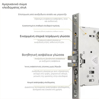 Κλειδαριά πόρτας με χειρολαβή από ανοξείδωτο χάλυβα SUS304, μοντέλο 8701, κύλινδρος από χαλκό, κατάλληλη για κύριες πόρτες/πόρτες ασφαλείας (μοντέλο 8701; κύλινδρος από χαλκό; χερούλι SUS304; SS304 κλειδαριά)