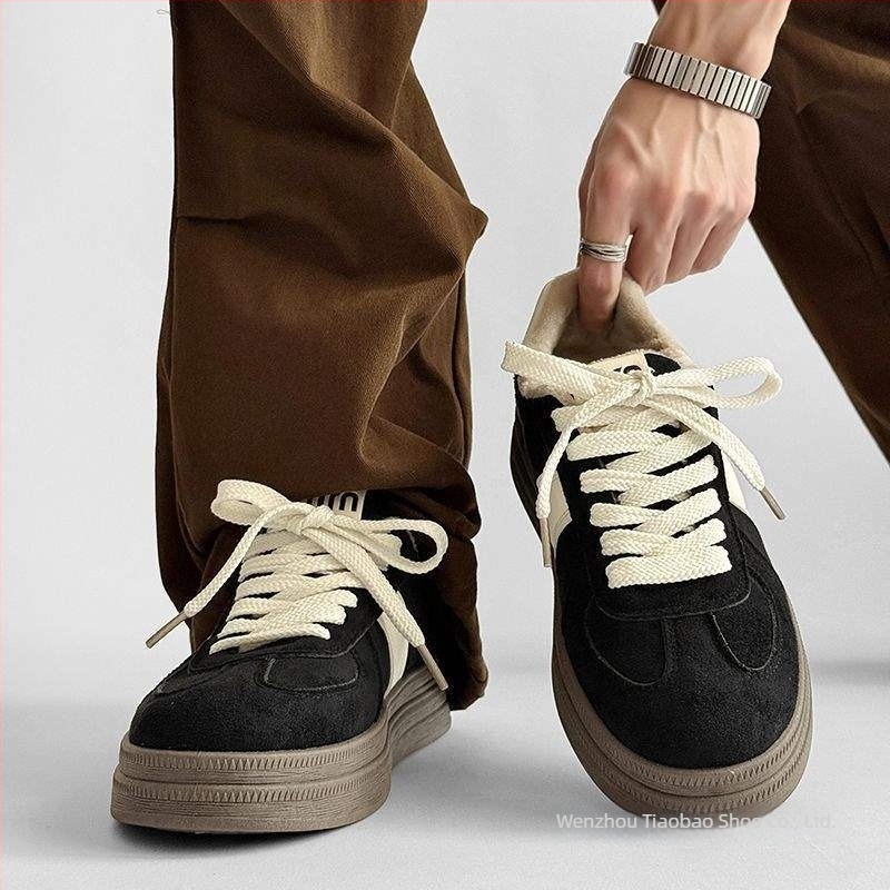 Casual χειμερινά παπούτσια για γυναίκες – με στρογγυλή μύτη, άνω μέρος από βαμβάκι, επένδυση από γούνινο κουνελιού, σόλα TPR