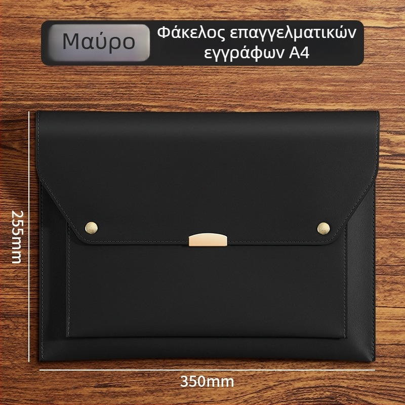 Νέο μοντέλο επαγγελματικό δερμάτινο φάκελο για έγγραφα με μαγνητικό φάκελο αρχείων, προσαρμογή εταιρικού branding