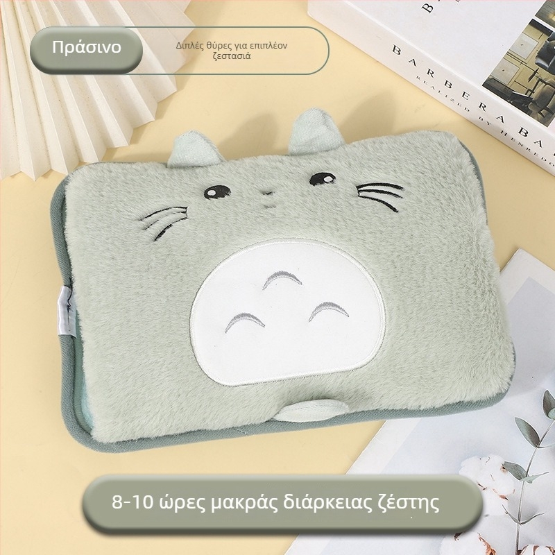 Επαναφορτιζόμενη εκρηξιο-ασφαλής φιάλη ζεστού νερού με χειροθερμαντήρα – ηλεκτρική θέρμανση, 220V, 350W, φλανέλ ύφασμα, αυτόματη απενεργοποίηση, κατάλληλη για ώμους, αυχένα, μέση, κοιλιά, πόδια και χέρια