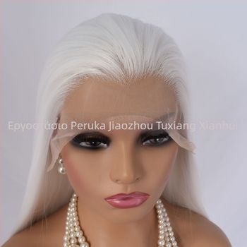 COS περούκα για άνδρες, αρχαϊκό κοστούμι, μακριά ίσια μαλλιά, μπροστινή δαντέλα, μπροστινή χειροποίητη ύφανση