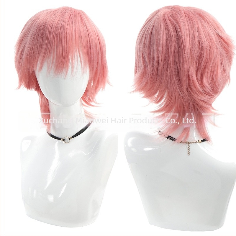 COS περούκα για ρόλους – κοντό ίσιο φράντζα, ίνες ανθεκτικές στη θερμοκρασία, στυλ ρόλων