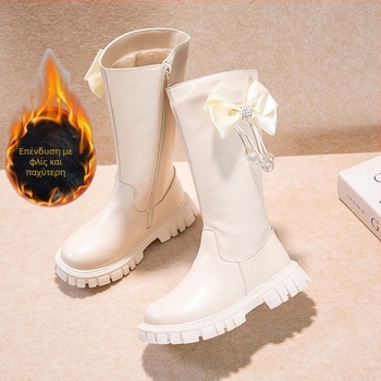 Κοριτσίστικα χιονισμένα μποτάκια, επάνω μέρος από τεχνητό δέρμα, σόλα από φυσικό καουτσούκ, ηλικίες 1–3 ετών