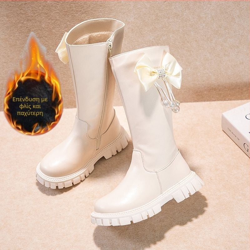 Κοριτσίστικα χιονισμένα μποτάκια, επάνω μέρος από τεχνητό δέρμα, σόλα από φυσικό καουτσούκ, ηλικίες 1–3 ετών