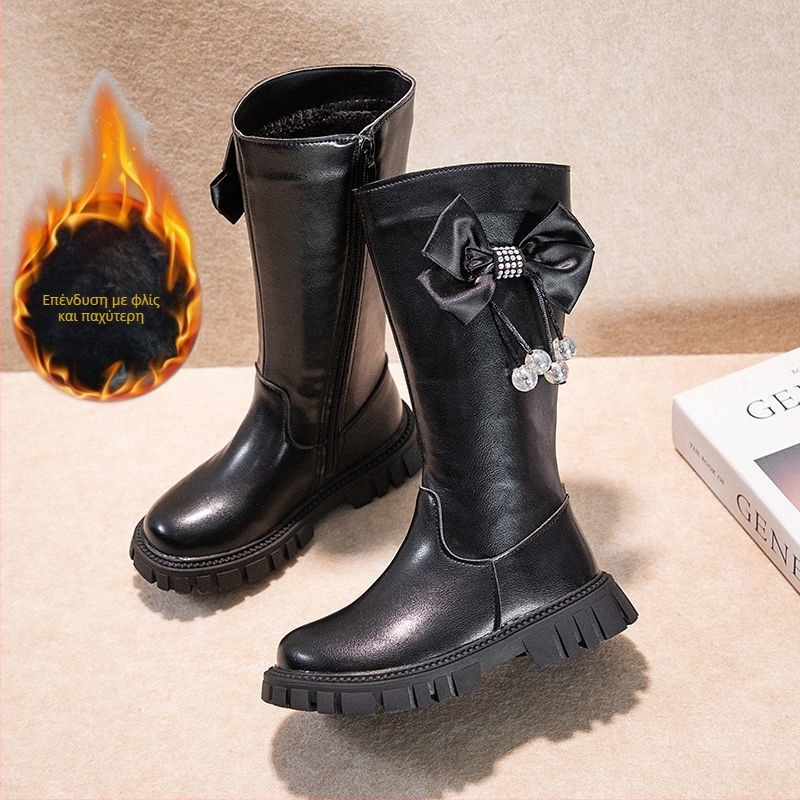 Κοριτσίστικα χιονισμένα μποτάκια, επάνω μέρος από τεχνητό δέρμα, σόλα από φυσικό καουτσούκ, ηλικίες 1–3 ετών