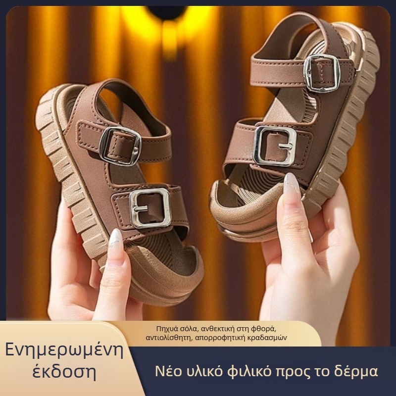 Unisex Παραθαλάσσια σανδάλια – PVC επάνω μέρος, PVC σόλα, Κούμπωμα με αγκράφα, Αντιολισθητική μαλακή σόλα, Άνοιξη 2025