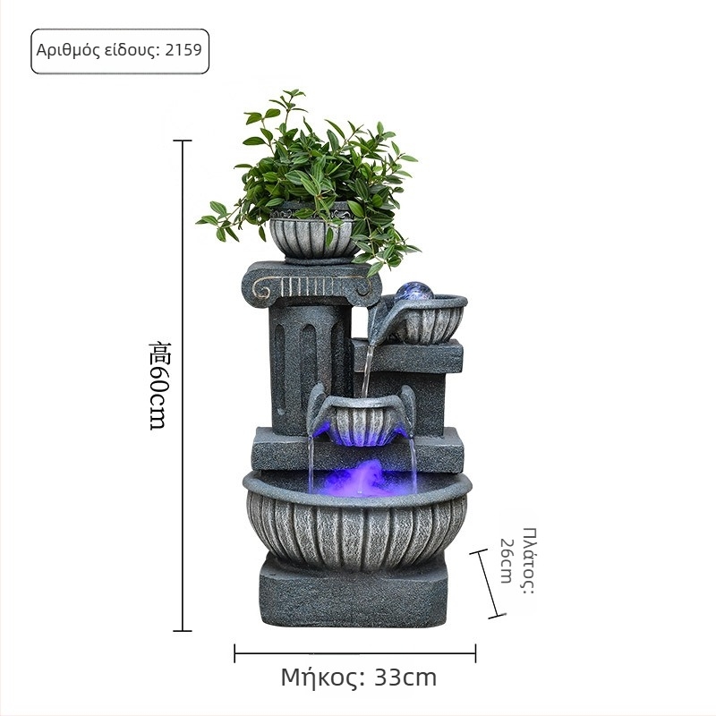 Φονταν ρητίνης με ρέον νερό και μπάλα Feng Shui, επιτραπέζιο ή δαπέδου διακοσμητικό για σπίτι και γραφείο, χειροποίητο, μάρκα Qijotao, ιδανικό δώρο γάμου