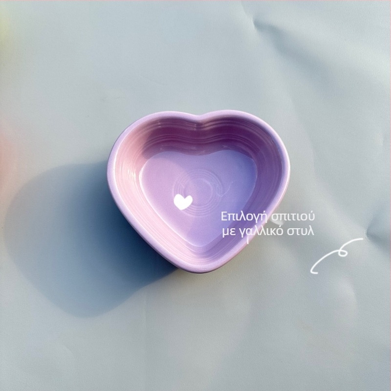 Πορσελάνινο μπολ κατοικίδίων σε σχήμα καρδιάς για γάτες και μικρά σκυλιά