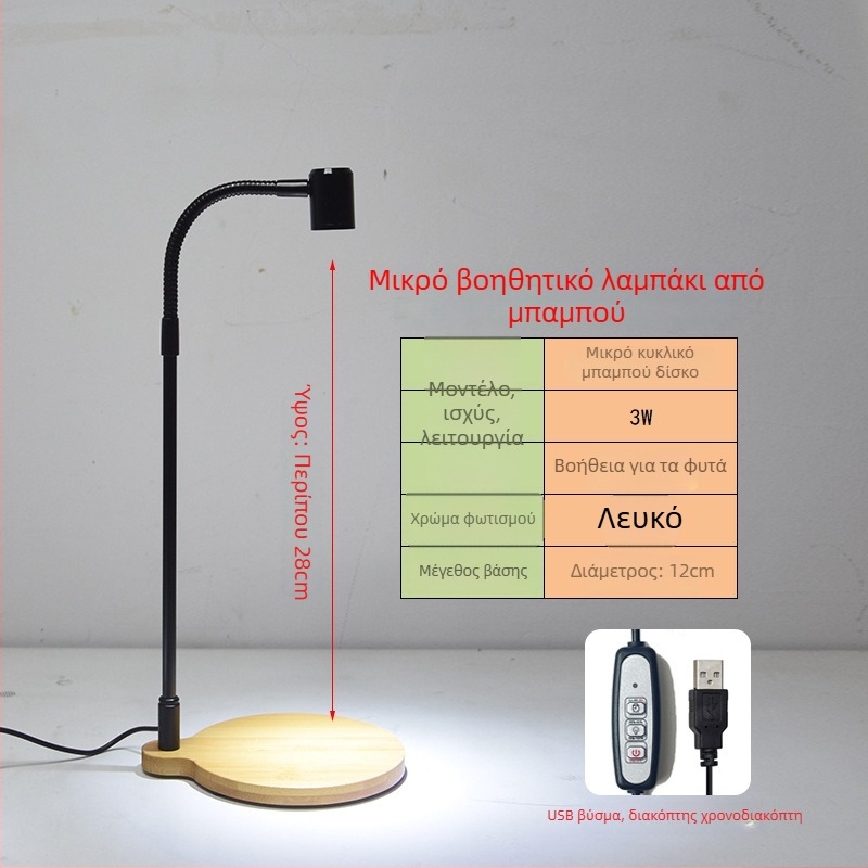 LED φως ανάπτυξης φυτών για παχύφυτα και φυτά σε γλάστρες - πλήρες φάσμα, 3W, 0,5 kg