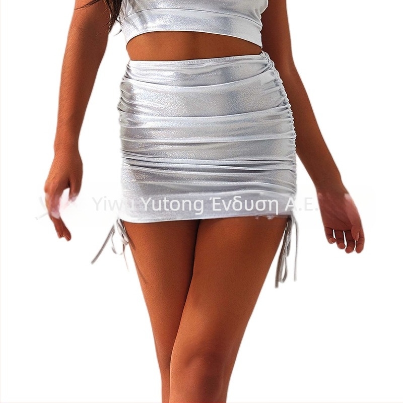 Φούστα με πουά μοτίβο, κοντή, υψηλής ελαστικότητας πολυεστερική Ύφανση, χωρίς σιδέρωμα, 80–90% πολυεστέρας