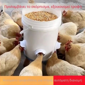 Αυτόματη ταϊστρα κοτόπουλων με προστασία από ποντίκια, πλαστική κατασκευή, πλήρες σετ αυτοματοποιημένου ταΐσματος, κατάλληλη για ενυδρείο