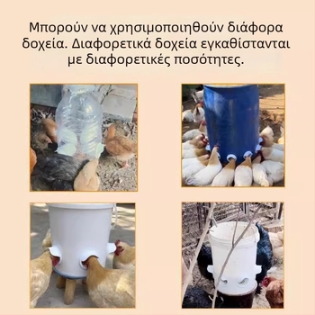 Αυτόματη ταϊστρα κοτόπουλων με προστασία από ποντίκια, πλαστική κατασκευή, πλήρες σετ αυτοματοποιημένου ταΐσματος, κατάλληλη για ενυδρείο