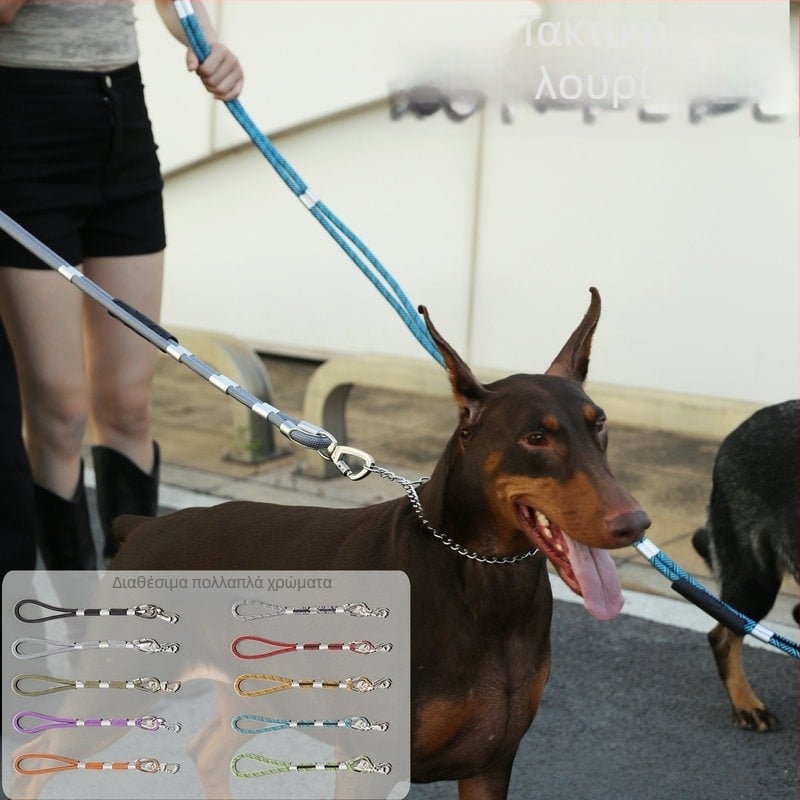 Λουρί σκύλου με διπλό νάιλον, υλικό συνθετικό νάιλον, μεταλλική αγκράφα, μάρκα Banoohawk