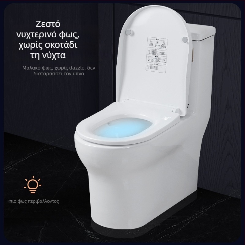 Κάθισμα τουαλέτας με σταθερή θερμοκρασία, έξυπνο, PP πάνελ, ρυθμιζόμενο διάκενο οπών, μινιμαλιστικό στυλ, χωρίς τηλεχειρισμό.