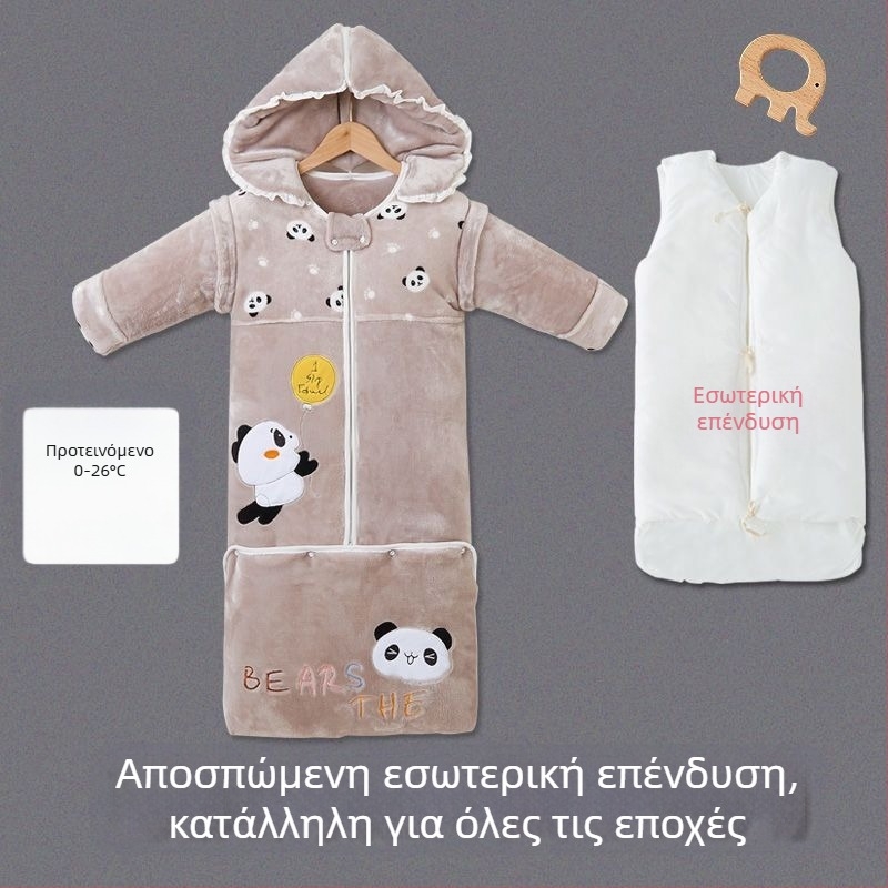 Παιδικός υπνόσακος φθινοπωρινός/χειμερινός, παχιά βαμβακερή ύφανση, στυλ καρτούν, κουβέρτα anti-kick