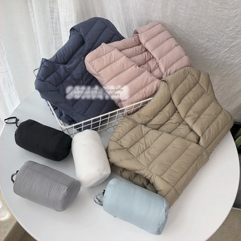 Γυναικείο νάιλον μπουφάν με πούπουλα πάπιας, σε στυλ σλιμ, πλήρωση 86–90%, στρογγυλός γιακά