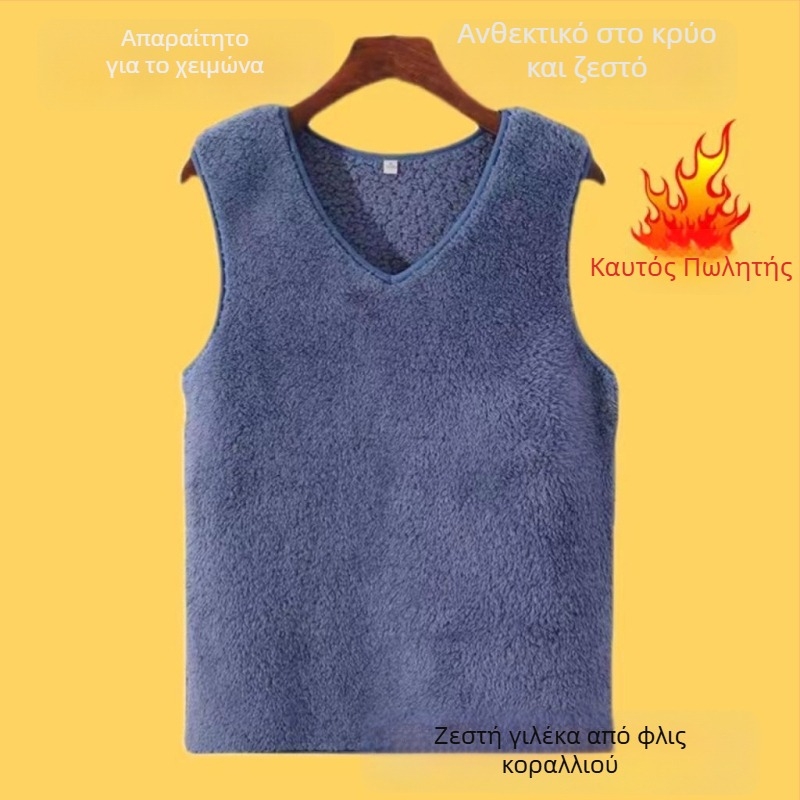 Γυναικείο Θερμικό Γιλέκο Χωρίς Μανίκια, Κανονικό Σχήμα, Γιακάς Πόλο, Ύφασμα Chenille, 90–95% Spandex (Άνοιξη 2025)