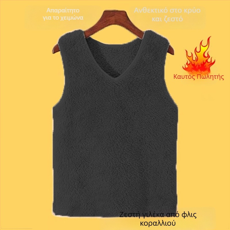 Γυναικείο Θερμικό Γιλέκο Χωρίς Μανίκια, Κανονικό Σχήμα, Γιακάς Πόλο, Ύφασμα Chenille, 90–95% Spandex (Άνοιξη 2025)