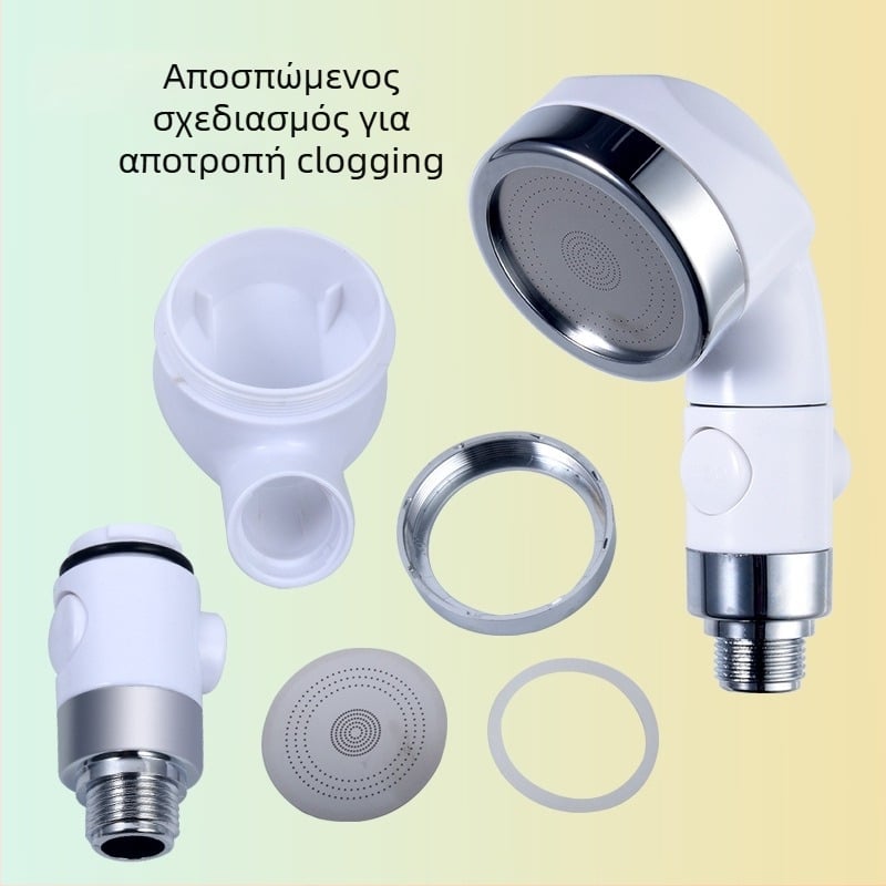 Σετ ντους ABS, τοίχου, ακροφύσιο ενισχυτή, ρύθμιση τριών επιπέδων, διακοπή νερού με ένα πάτημα