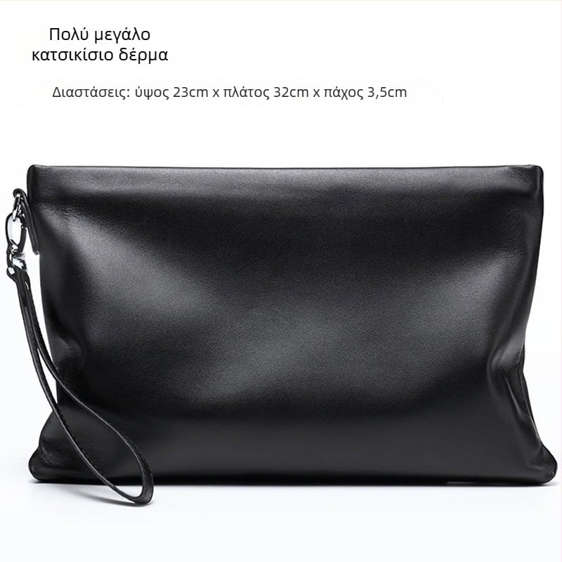 Ανδρικό δερμάτινο τσαντάκι χειρός (Στυλ: Ευρωπαϊκό-Αμερικανικό στυλ; Υλικό: Γνήσιο δέρμα; Ιδιότητες δέρματος: Δέρμα προβάτου; Λειτουργία: Αντιβακτηριακή)