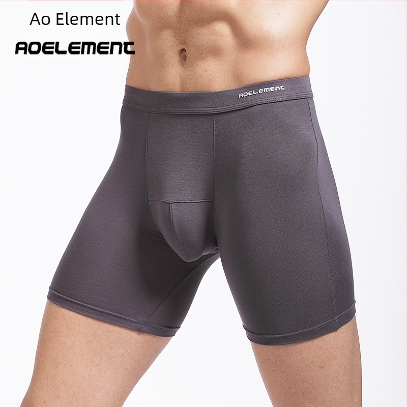Ανδρικά Boxer Briefs με μακρύ πόδι, αντιτριβής, γρήγορο στέγνωμα, 90–95% βισκόζη