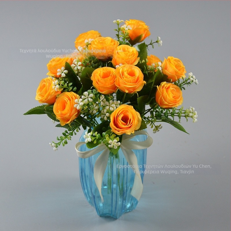 Μπουκέτο τριαντάφυλλα από μεταξωτά λουλούδια Yu Chen — τεχνητά τριαντάφυλλα, στιλιζαρισμένα στελέχη με χύτευση έγχυσης