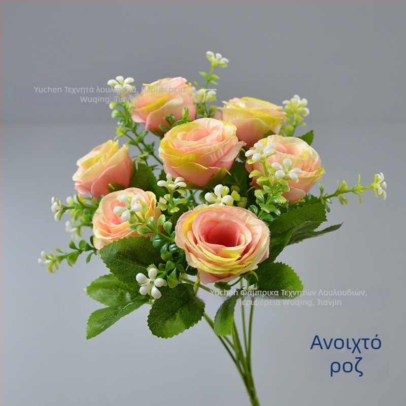 Μπουκέτο τριαντάφυλλα από μεταξωτά λουλούδια Yu Chen — τεχνητά τριαντάφυλλα, στιλιζαρισμένα στελέχη με χύτευση έγχυσης