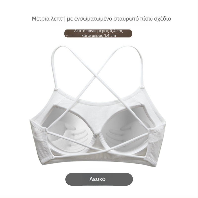 Τοπ με περιτύλιγμα στο στήθος, σωληνοειδές σχέδιο, 3/4 κύπελλα, λεπτές διαμορφωμένες чашες, βισκόζη ύφασμα