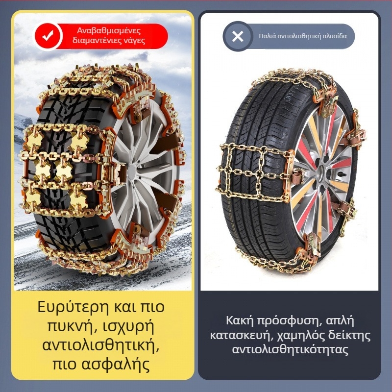 Universal μεταλλική αλυσίδα αντιολισθησης ελαστικών για SUV και επιβατικά αυτοκίνητα – εύρος ελαστικών 175–285, βάρος 6.6–7 kg, μοντέλο: Universal