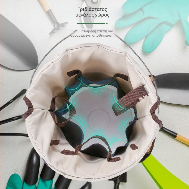 Τσάντα εργαλείων κήπου, συμβατή με κουβά, από Oxford ύφασμα, πολλαπλών στρώσεων αδιάβροχη