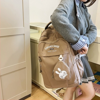 Goupeng σχολική τσάντα πλάτης από Oxford ύφασμα, επένδυση νάιλον, κλείσιμο με φερμουάρ, αδιάβροχη και ανθεκτική στη φθορά, μεγάλης χωρητικότητας