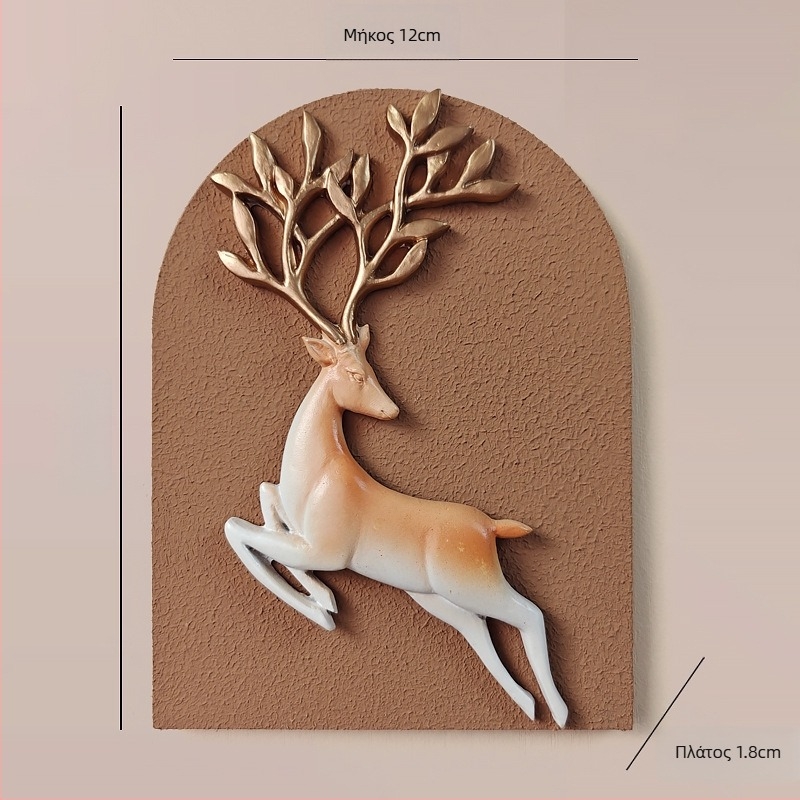 Διακοσμητικό 3D αυτοκόλλητο τοίχου – 1 τεμάχιο, ρητίνη + ξύλινη σανίδα, μοτίβο φυτών και λουλουδιών, μοντέρνο μινιμαλιστικό τρισδιάστατο σχέδιο