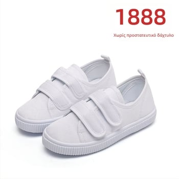 Παιδικά υφασμάτινα παπούτσια με Velcro κλείσιμο, υφασμάτινο πάνω μέρος, πλαστική σόλα, αντιολισθητικά και απορρόφηση κραδασμών