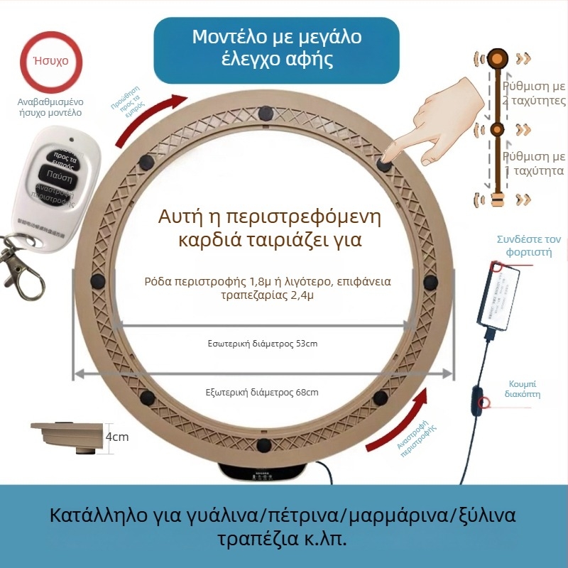 Ηλεκτρική περιστροφική πλατφόρμα τραπεζιού — υλικό πλαστικό; μάρκα Jinpaili hardware; στυλ ιταλικός μινιμαλισμός; καθολική χρήση