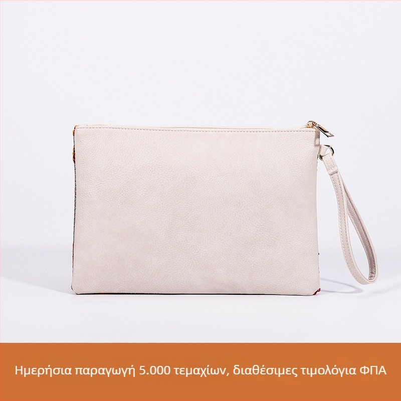 Τσάντα clutch με υλικό PP+PU, επένδυση από πολυεστέρα, άνοιγμα με φερμουάρ, εσωτερική θήκη με φερμουάρ