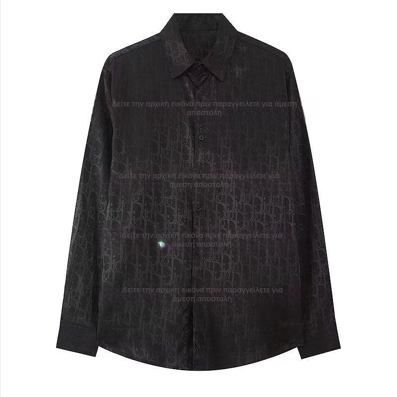 Πουκάμισο με μακριά μανίκια, πλήρες τύπωμα και Velcro, χαλαρή γραμμή, γιακά πέτο και κεντήματα