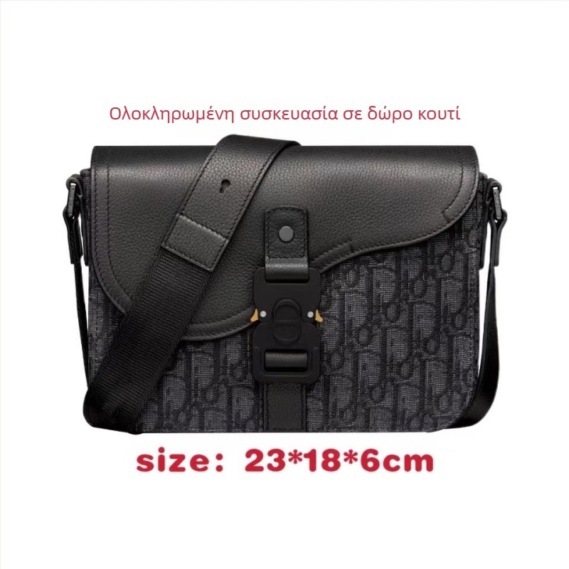 Ανδρική crossbody τσάντα τύπου σέλα — καμβάς, street fashion, Άνοιξη 2024, διαπνέουσα και ανθεκτική, καθημερινή χρήση