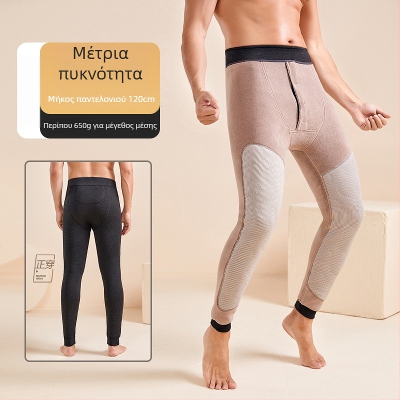 Ανδρικά χειμερινά θερμικά παντελόνια, τριών επιπέδων, φλίς εσωτερική επένδυση, χωρίς ραφές, εξαιρετικά παχιά 501–600 g/m²
