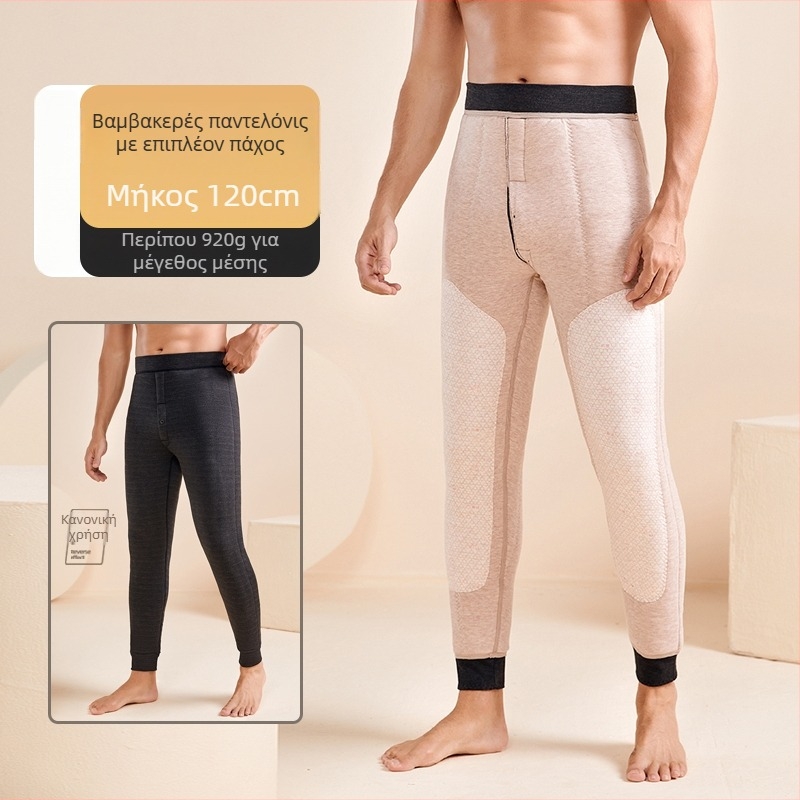 Ανδρικά χειμερινά θερμικά παντελόνια, τριών επιπέδων, φλίς εσωτερική επένδυση, χωρίς ραφές, εξαιρετικά παχιά 501–600 g/m²