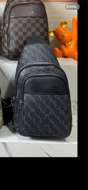 Ανδρική τσάντα στήθους PU, επένδυση πολυεστέρας, street style, Καλοκαίρι 2025, καθημερινή χρήση