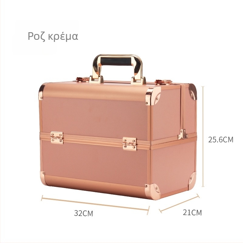 Parkerville Κλειδωμένη Φορητή Θήκη Καλλυντικών Μεγάλης Χωρητικότητας, Πολυεπίπεδη Διαχωριστική Δομή, Με Μεταλλικό Κέλυφος, Με Ρόδες