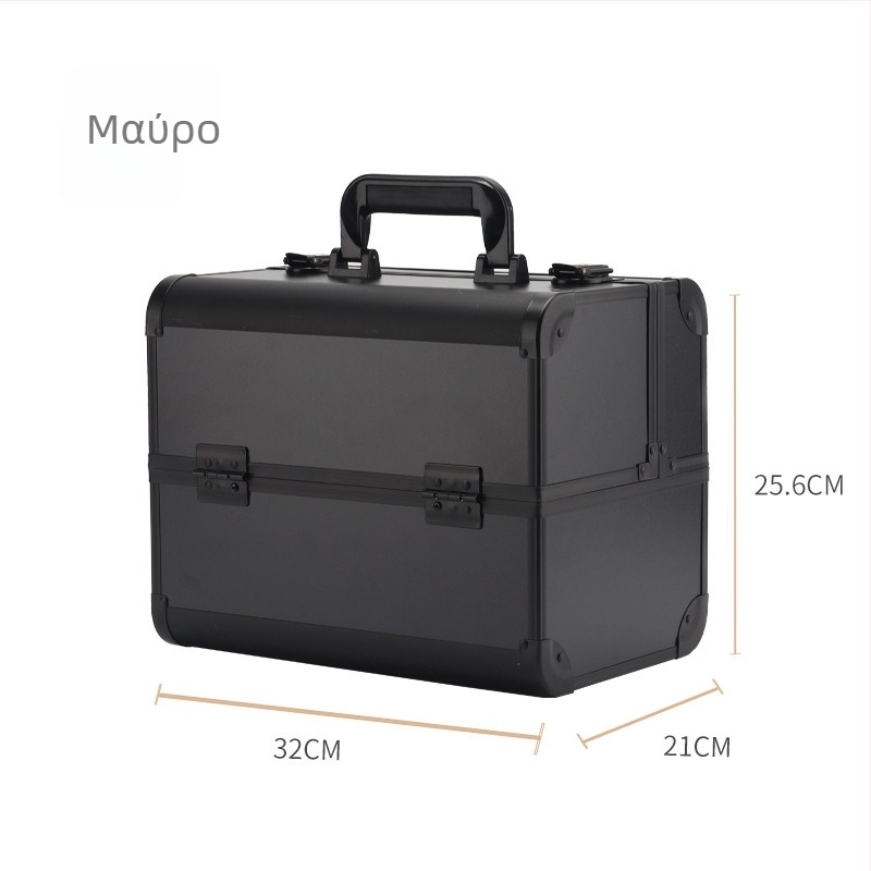 Parkerville Κλειδωμένη Φορητή Θήκη Καλλυντικών Μεγάλης Χωρητικότητας, Πολυεπίπεδη Διαχωριστική Δομή, Με Μεταλλικό Κέλυφος, Με Ρόδες