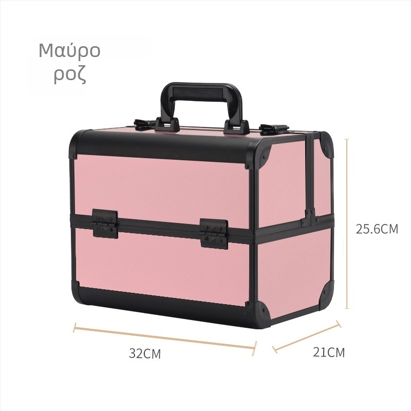 Parkerville Κλειδωμένη Φορητή Θήκη Καλλυντικών Μεγάλης Χωρητικότητας, Πολυεπίπεδη Διαχωριστική Δομή, Με Μεταλλικό Κέλυφος, Με Ρόδες