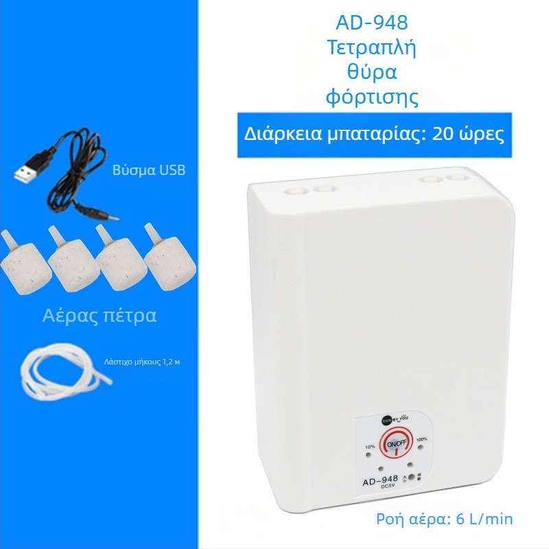 Spirit Companion αντλία οξυγόνου για ενυδρείο – ultra-quiet, φορητή, USB επαναφορτιζόμενη, DC τροφοδοσία, διπλής χρήσης