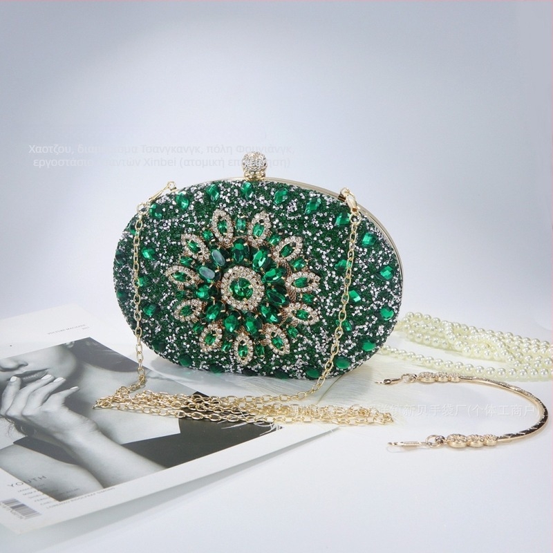 Γυναικεία βραδινή τσάντα Clutch; πλαστικό σώμα; επένδυση πολυεστέρα; στυλ Box bag; οβάλ σχήμα; κλείσιμο με λουκέτο